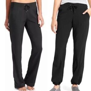 Athleta Midtown Drawstring Trouser Pants Black Size 16